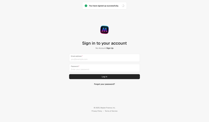 Maybe Finance screen example