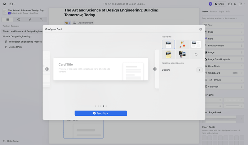 Craft screen example