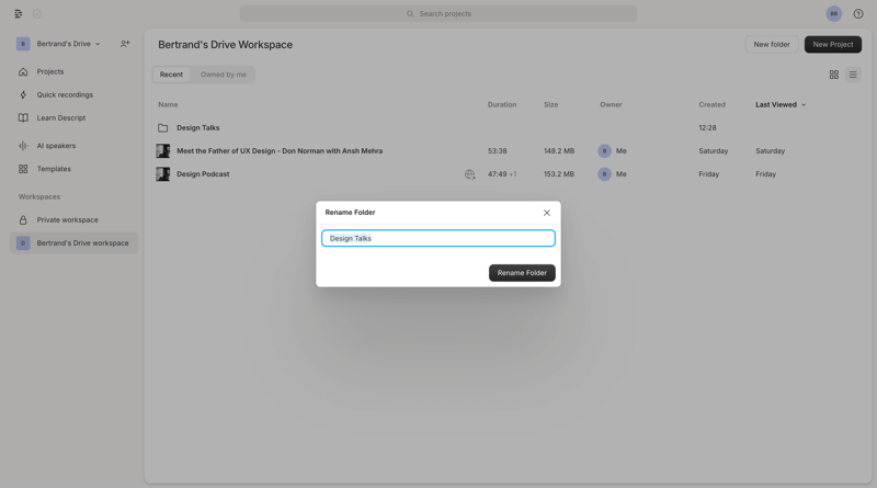 Descript
			         ux ui design