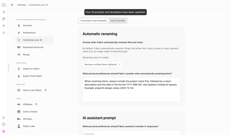 Fabric screen example