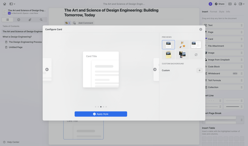 Craft screen example