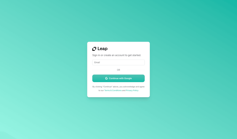 Leap
			       ux ui design