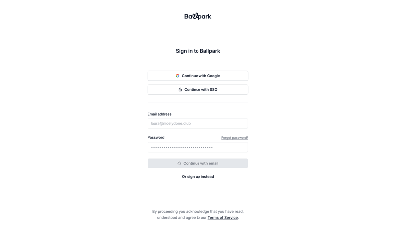 Ballpark
			            ux ui design
