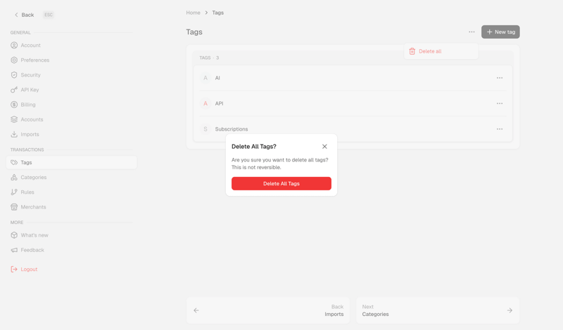 Maybe Finance screen example