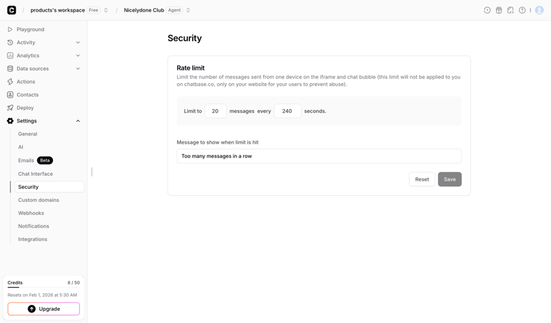 Chatbase screen example