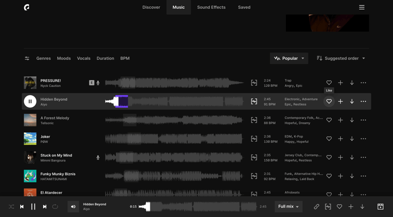 Epidemic Sound
			        ux ui design