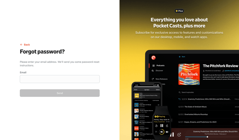 Pocket Casts screen example