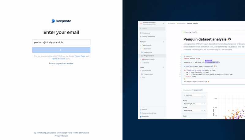 Deepnote
			               ux ui design