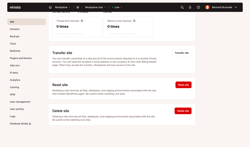 Kinsta screen example