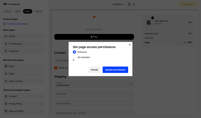 Fourthwall screen example