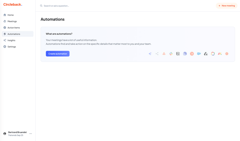Circleback
			    ux ui design
