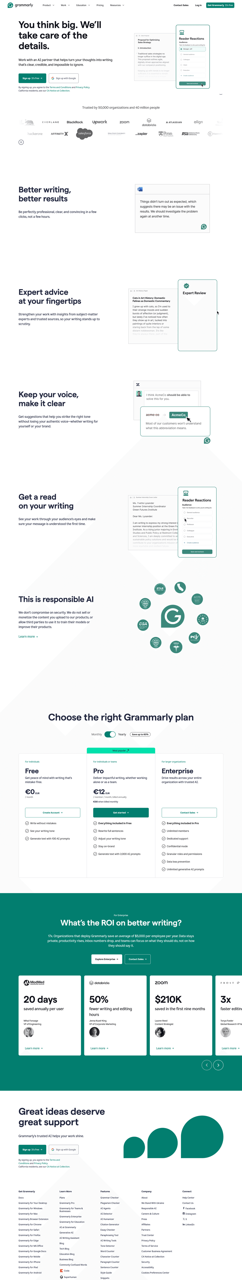 Grammarly screen example