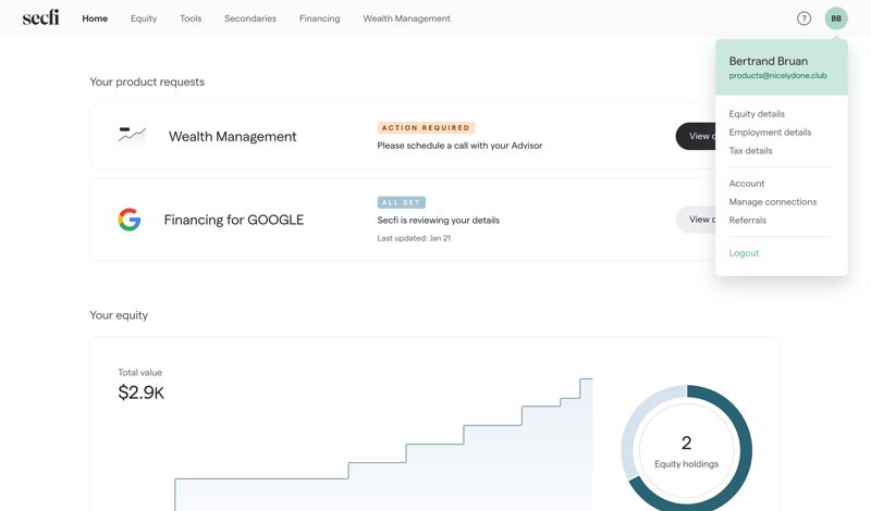Secfi
			       ux ui design