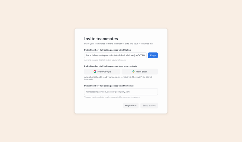 Slite
			 ux ui design