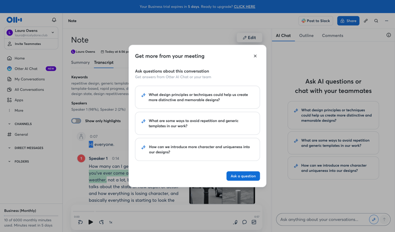 Otter
			                  ux ui design