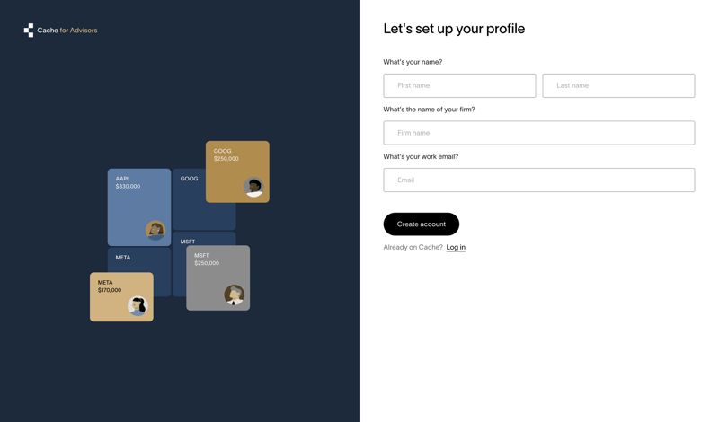 Cache screen example