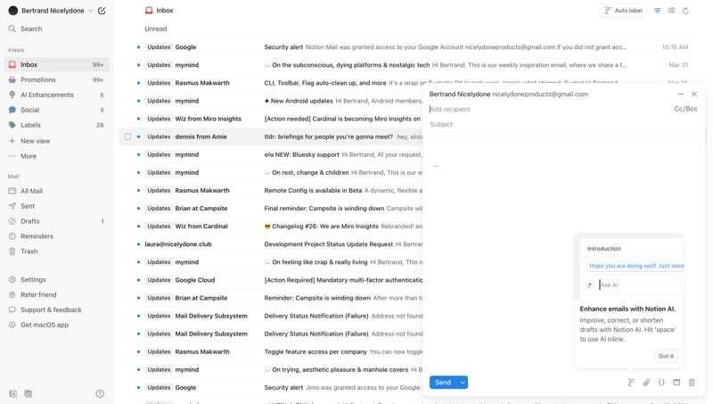 Notion Mail
			            ux ui design