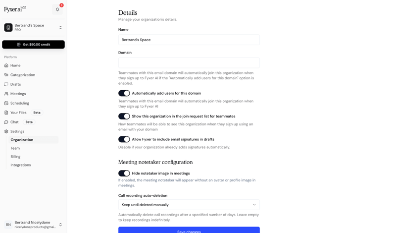 Fyxer screen example