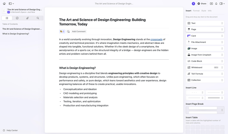 Craft screen example