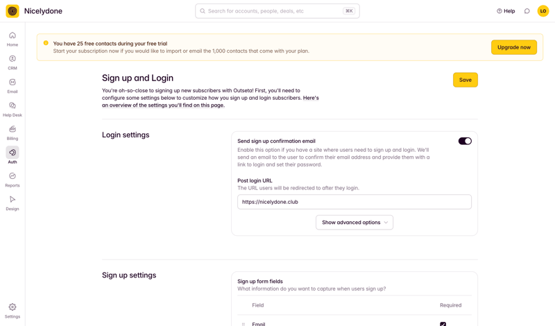Outseta
			         ux ui design