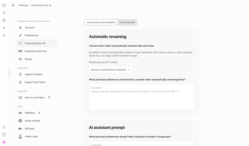 Fabric screen example