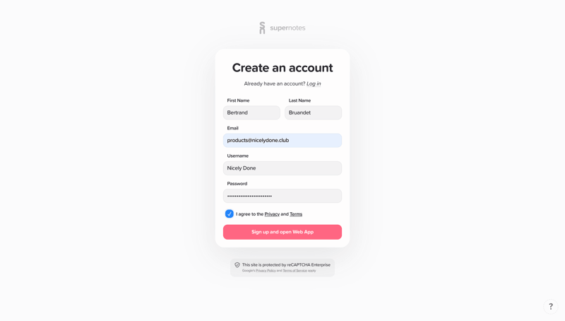 Supernotes
			        ux ui design
