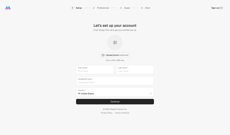 Maybe Finance screen example