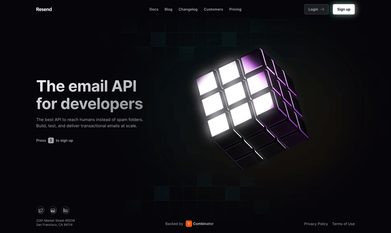 Resend
				 page example