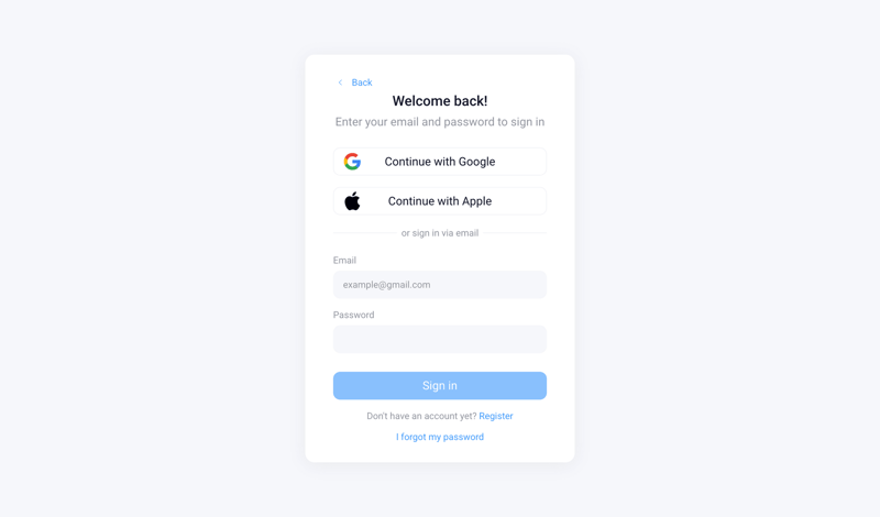 Orchestra screen example