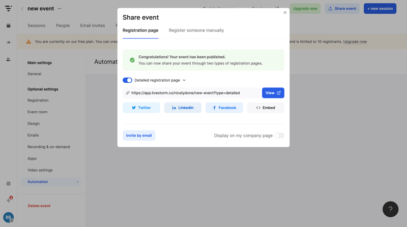 Livestorm
			    ux ui design