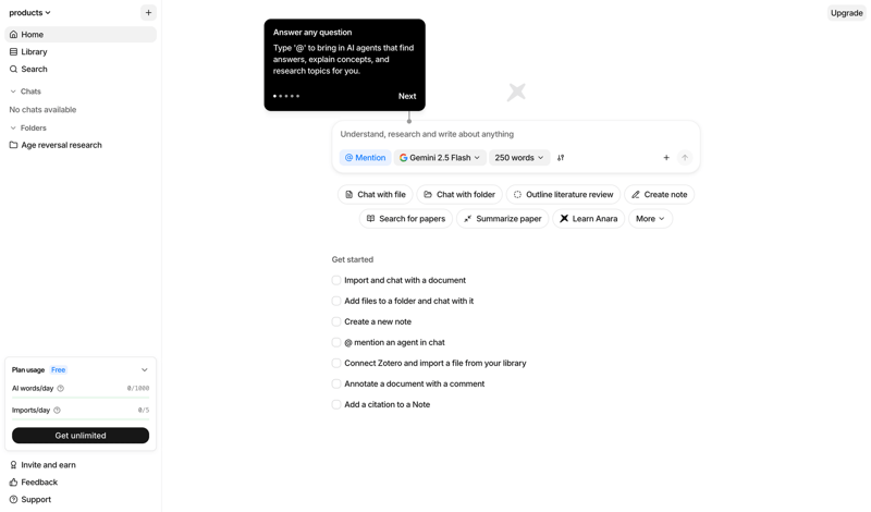 Anara screen example