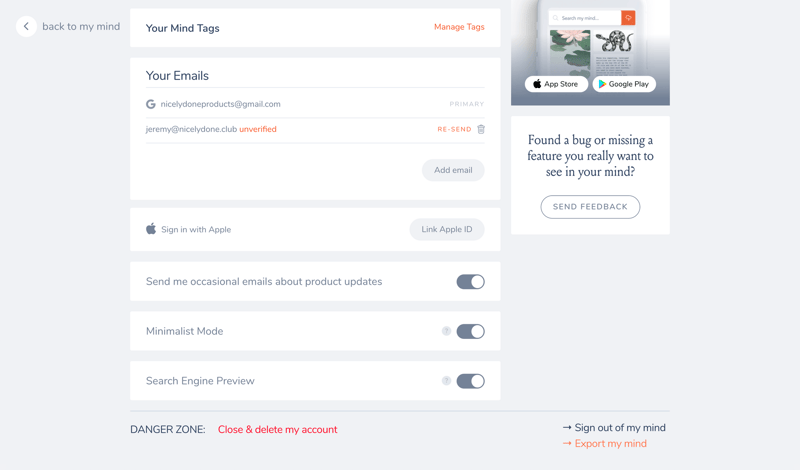 Mymind
			               ux ui design