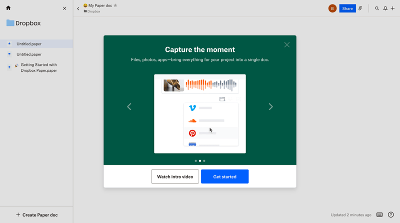 Dropbox paper
			   ux ui design