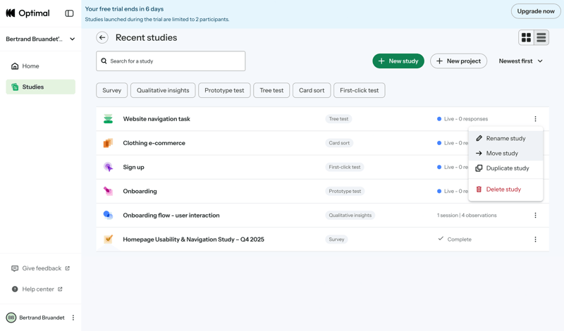 Optimal screen example