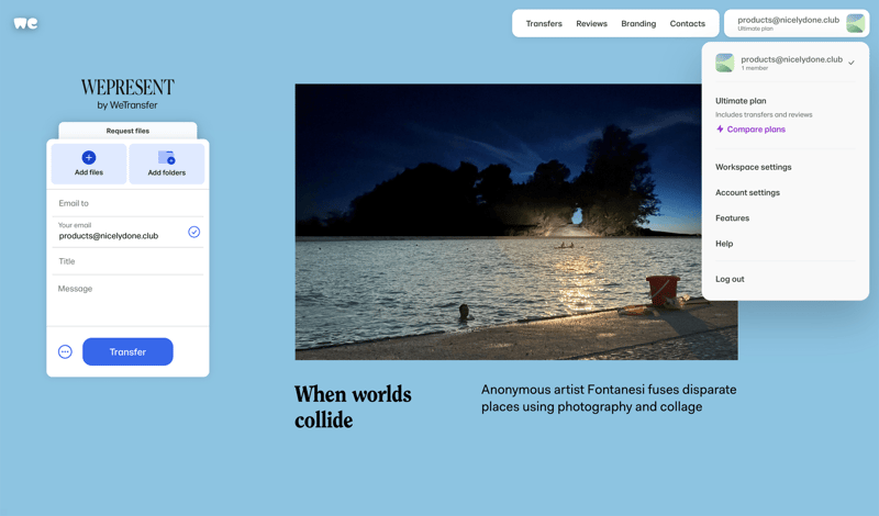 WeTransfer
			             ux ui design