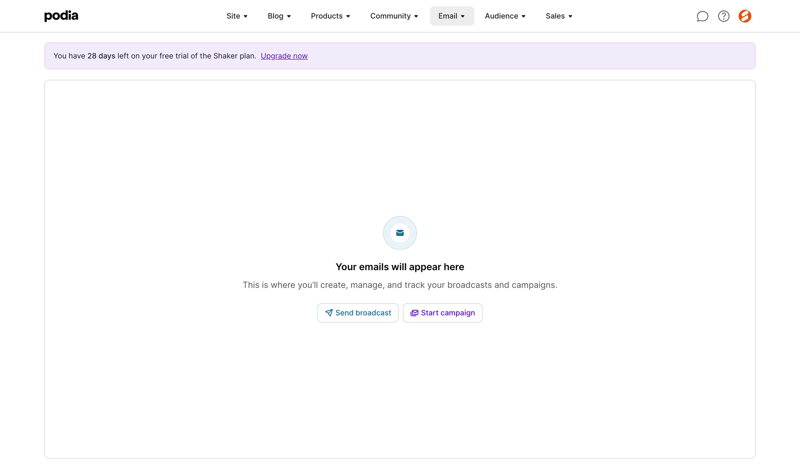 Podia
			          ux ui design