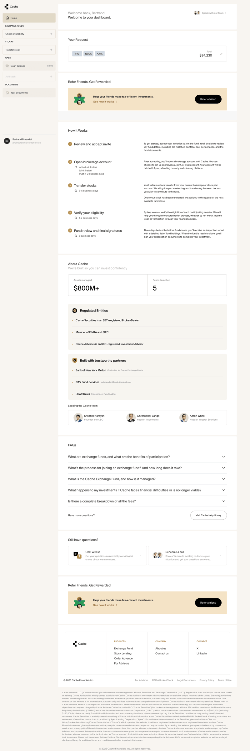 Cache screen example