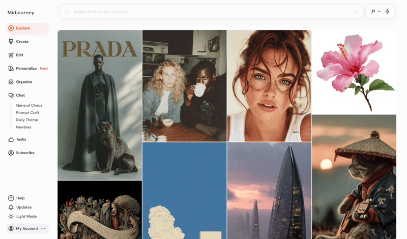 Midjourney screen example