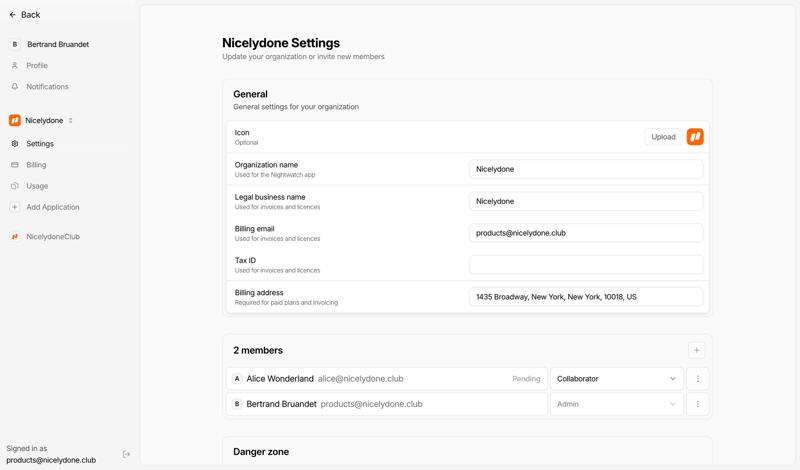 Nightwatch screen example