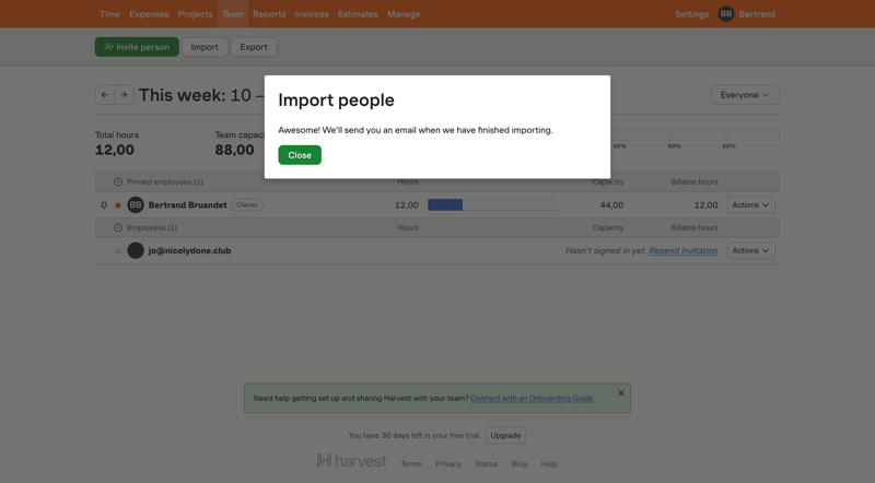 Harvest
			             ux ui design