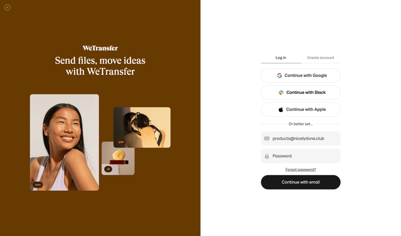 WeTransfer
			        ux ui design