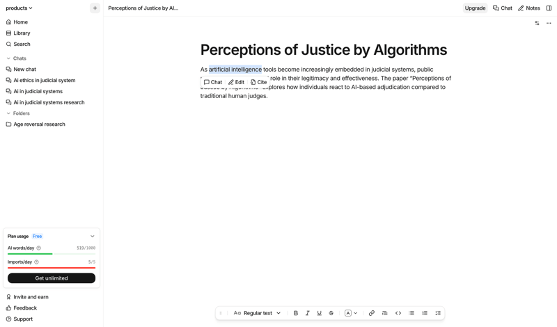Anara screen example