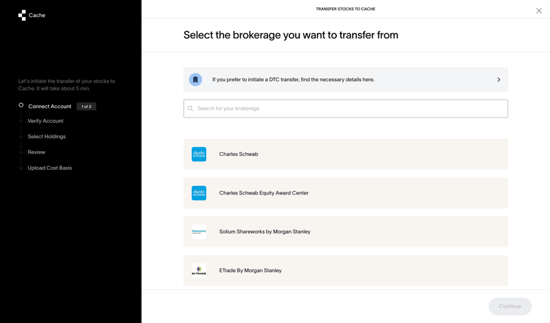 Cache screen example