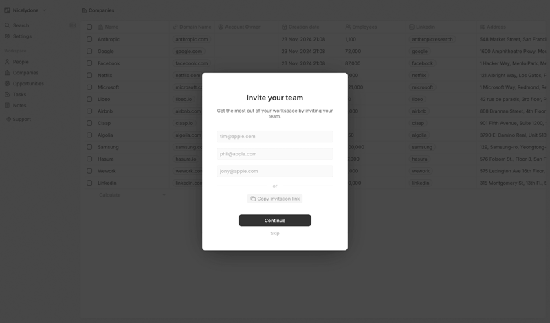 Twenty screen example
