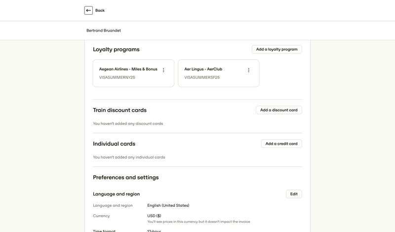 Travelperk screen example