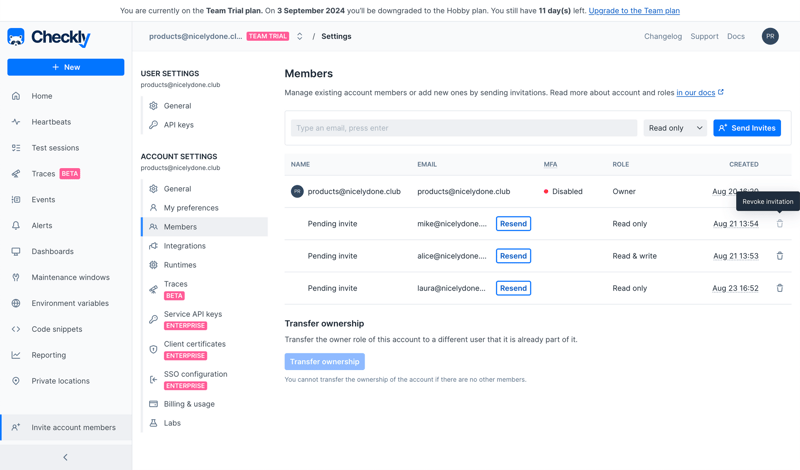 Checkly
			                 ux ui design