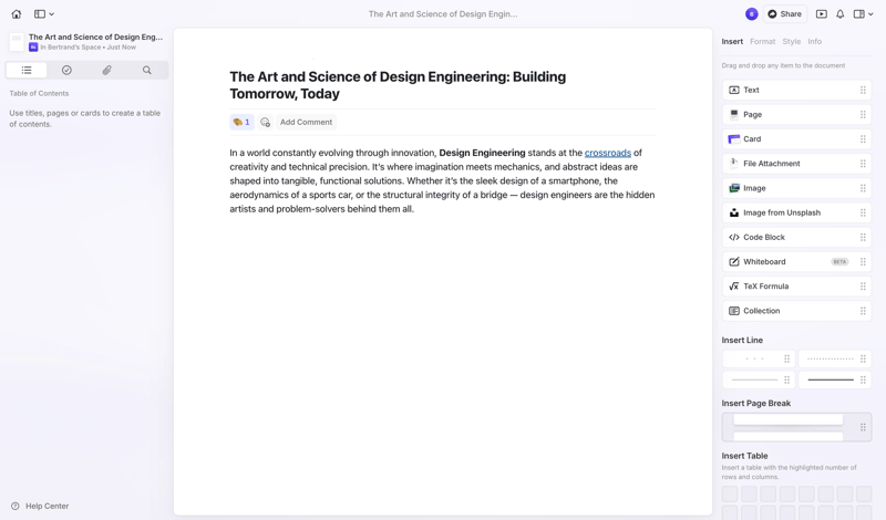 Craft screen example