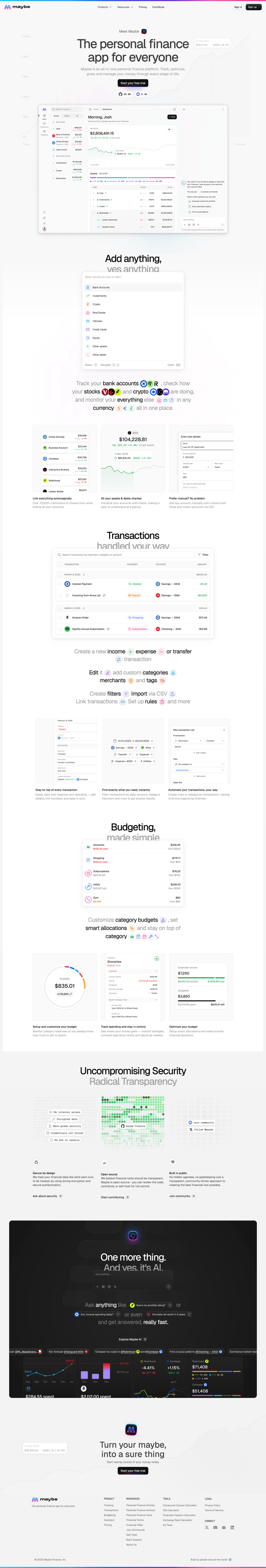 Maybe Finance screen example