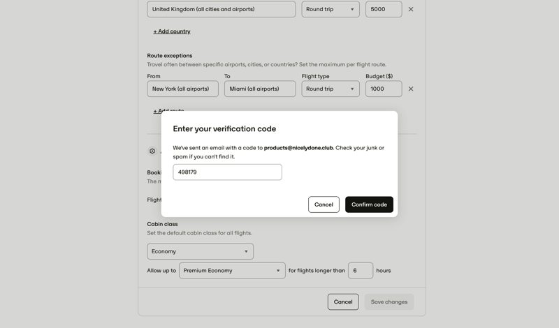 Travelperk screen example