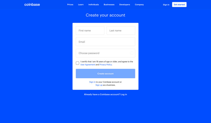 Coinbase
			      ux ui design